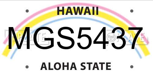 MGS5437 Hawaii License Plate