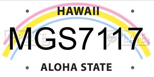 MGS7117 Hawaii License Plate