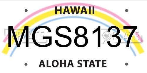 MGS8137 Hawaii License Plate