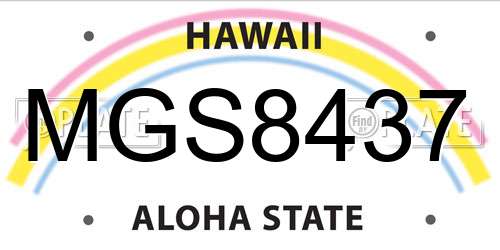 MGS8437 Hawaii License Plate
