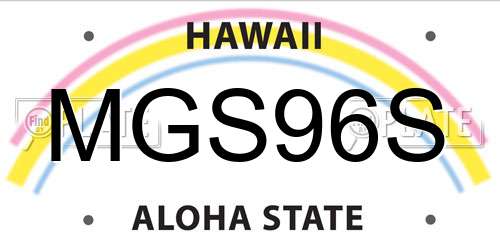 MGS96S Hawaii License Plate