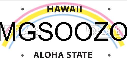 MGSOOZO Hawaii License Plate