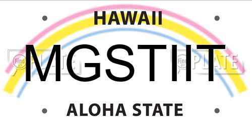 MGSTIIT Hawaii License Plate