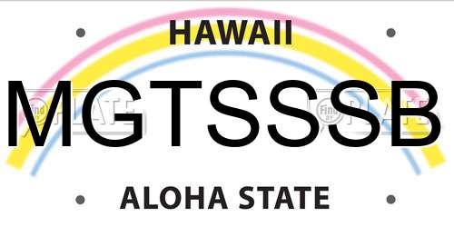MGTSSSB Hawaii License Plate