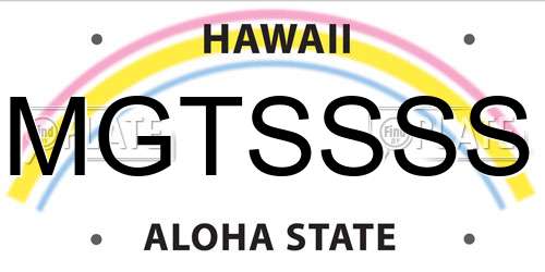 MGTSSSS Hawaii License Plate