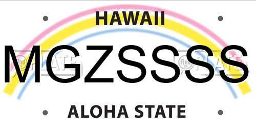MGZSSSS Hawaii License Plate