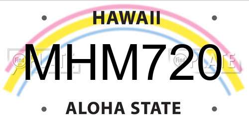 MHM720 Hawaii License Plate