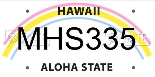 MHS335 Hawaii License Plate