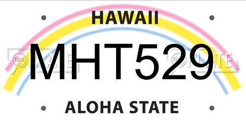MHT529 Hawaii License Plate