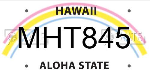 MHT845 Hawaii License Plate