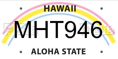 MHT946 Hawaii License Plate