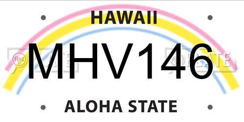 MHV146 Hawaii License Plate