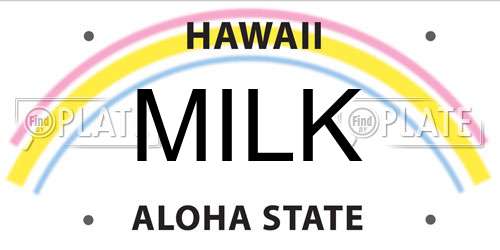 MILK Hawaii License Plate