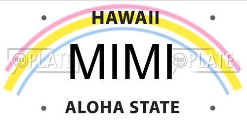 MIMI Hawaii License Plate