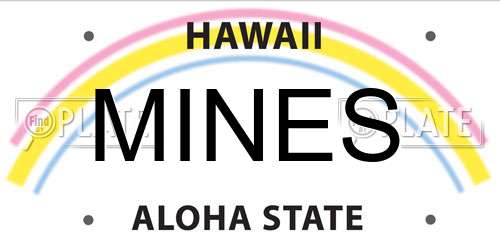 MINES Hawaii License Plate