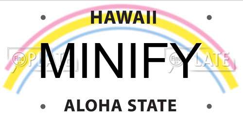 MINIFY Hawaii License Plate