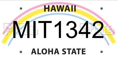 MIT1342 Hawaii License Plate