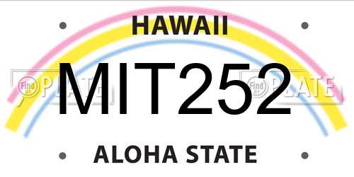 MIT252 Hawaii License Plate
