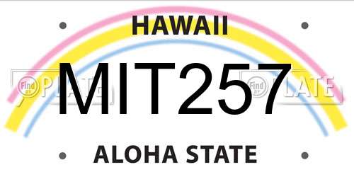 MIT257 Hawaii License Plate