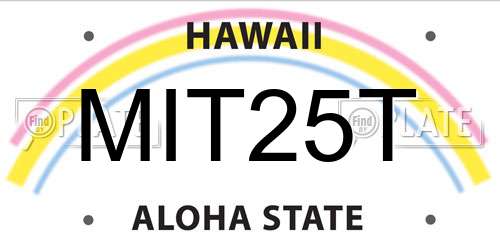MIT25T Hawaii License Plate