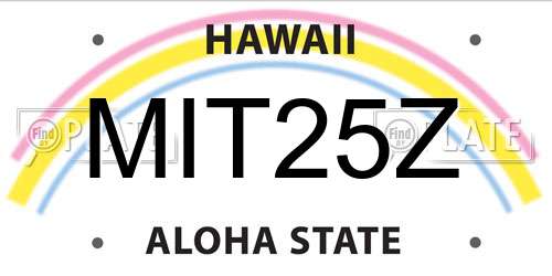 MIT25Z Hawaii License Plate