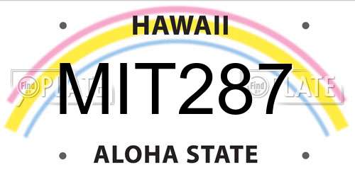 MIT287 Hawaii License Plate