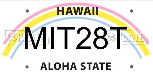 MIT28T Hawaii License Plate