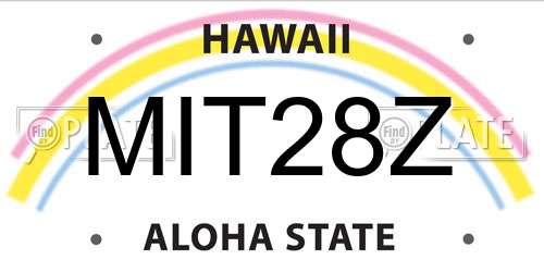 MIT28Z Hawaii License Plate