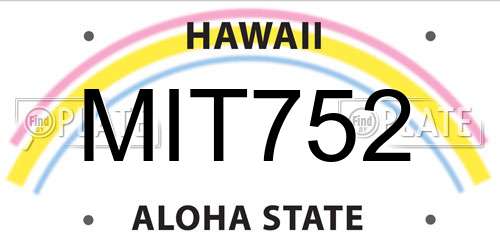 MIT752 Hawaii License Plate