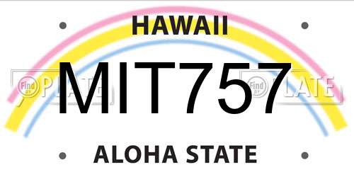 MIT757 Hawaii License Plate