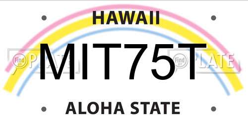 MIT75T Hawaii License Plate