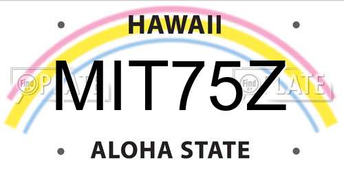 MIT75Z Hawaii License Plate