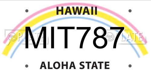 MIT787 Hawaii License Plate