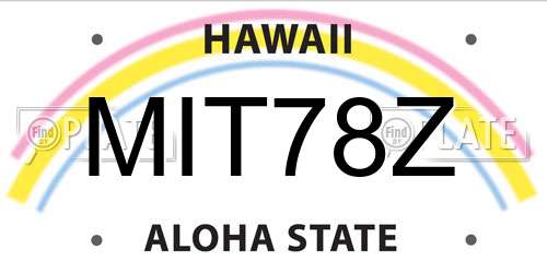 MIT78Z Hawaii License Plate