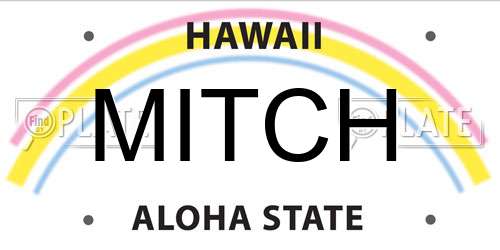 MITCH Hawaii License Plate