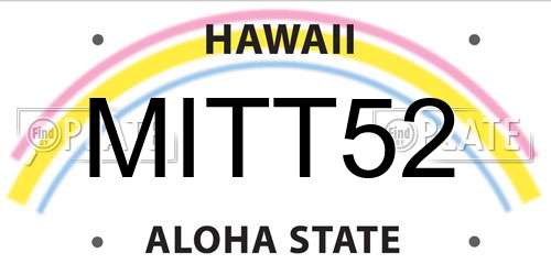 MITT52 Hawaii License Plate