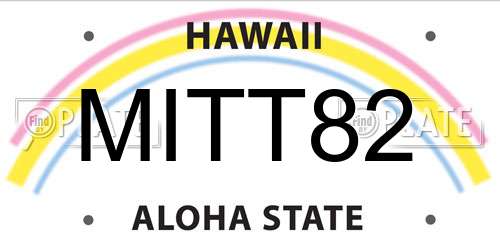 MITT82 Hawaii License Plate