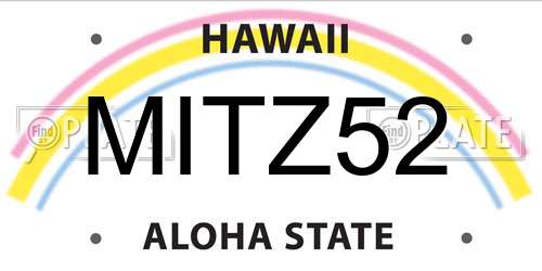 MITZ52 Hawaii License Plate