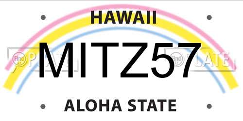 MITZ57 Hawaii License Plate
