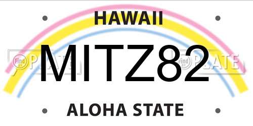 MITZ82 Hawaii License Plate