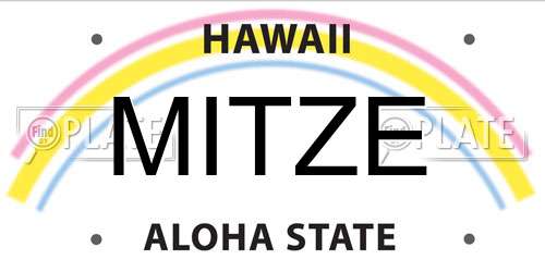MITZE Hawaii License Plate