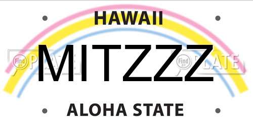 MITZZZ Hawaii License Plate