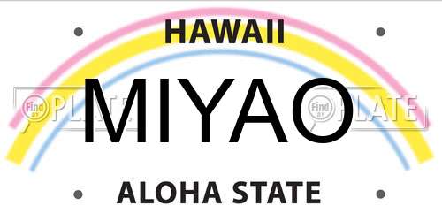 MIYAO Hawaii License Plate