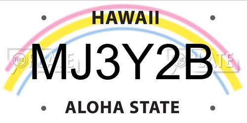 MJ3Y2B Hawaii License Plate