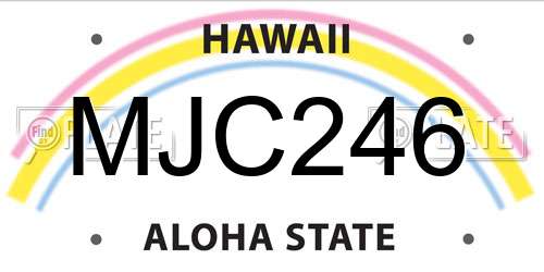 MJC246 Hawaii License Plate
