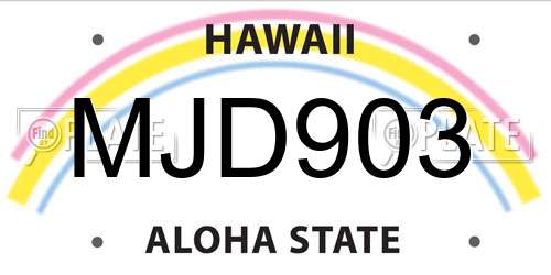 MJD903 Hawaii License Plate