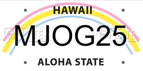 MJOG25 Hawaii License Plate