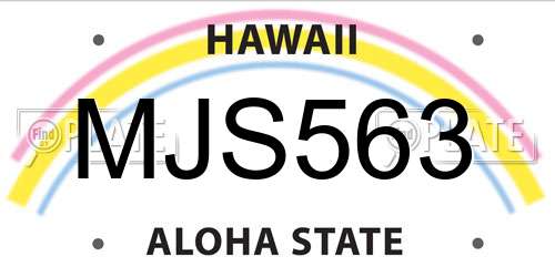 MJS563 Hawaii License Plate