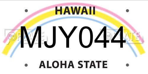 MJY044 Hawaii License Plate