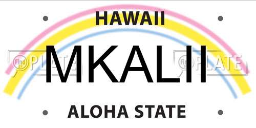 MKALII Hawaii License Plate